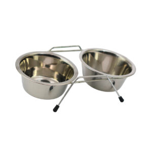 Doble comedero con soporte