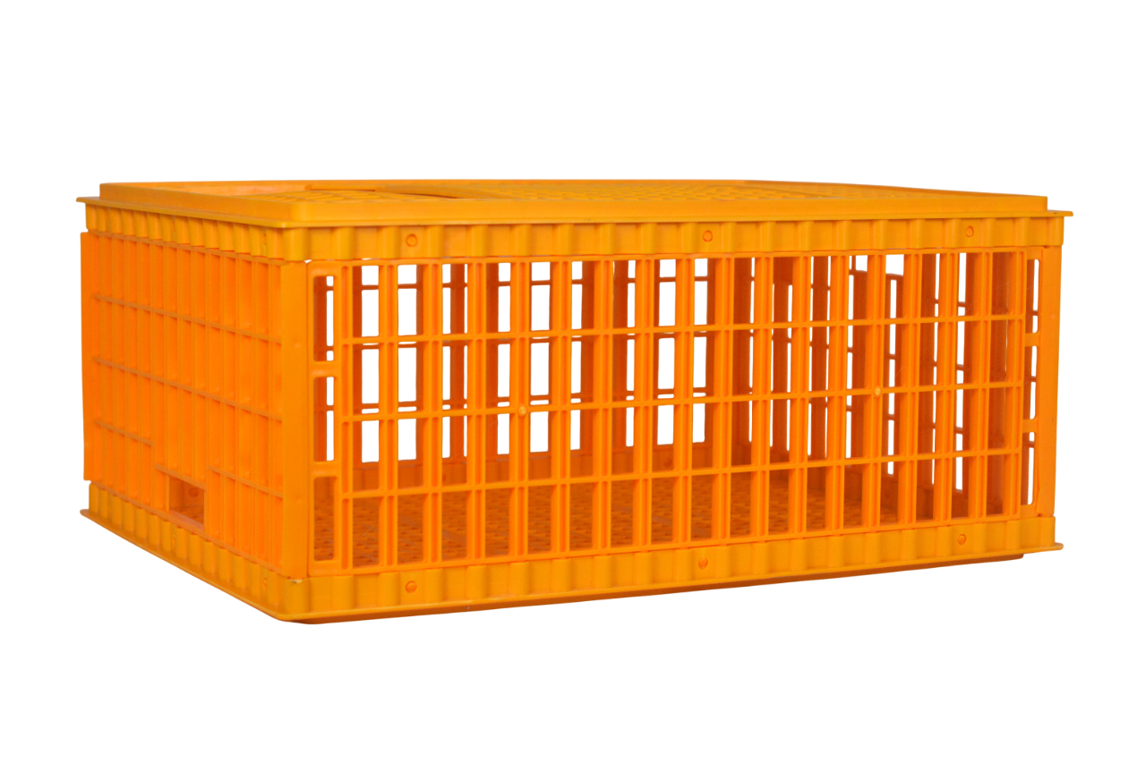 Jaula transporte de plástico desmontada